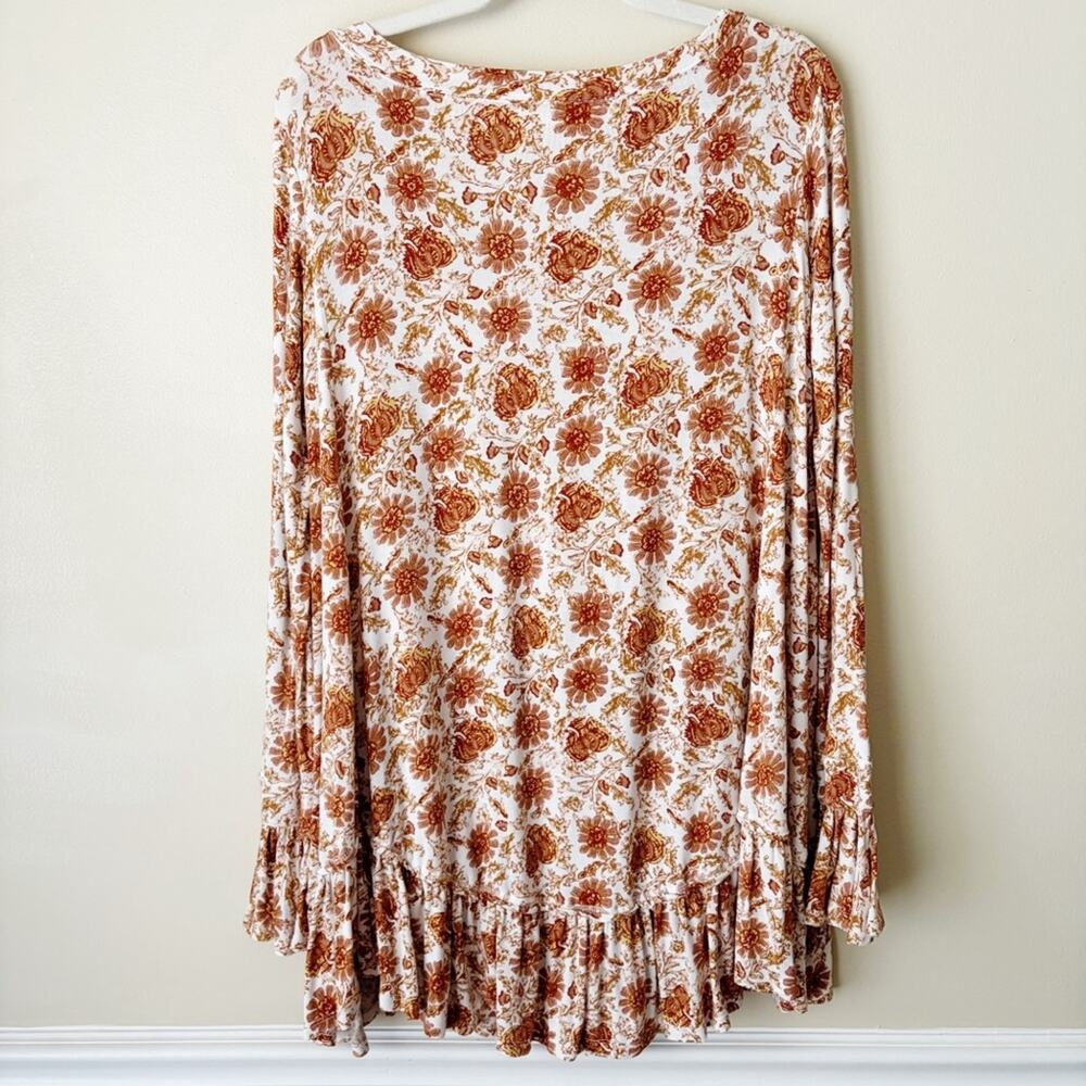 Free People | Olivia Long Sleeve Tunic Top Floral Print Boho Cottagecore Small - Picture 7 of 9